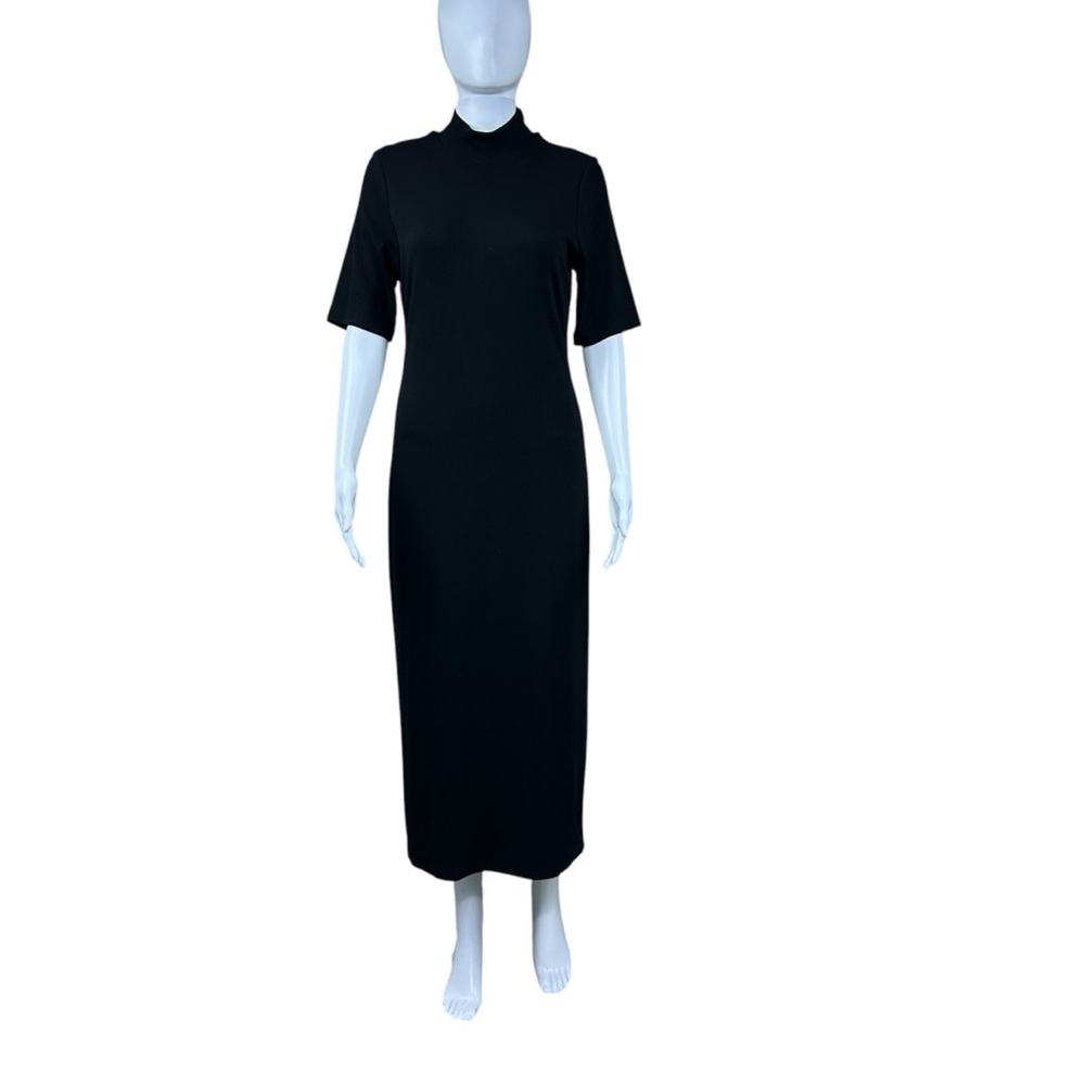 Marine Layer Lexi Rib Mock Neck Midi Dress Size LARGE Preppy QuietLuxury - Picture 8 of 16